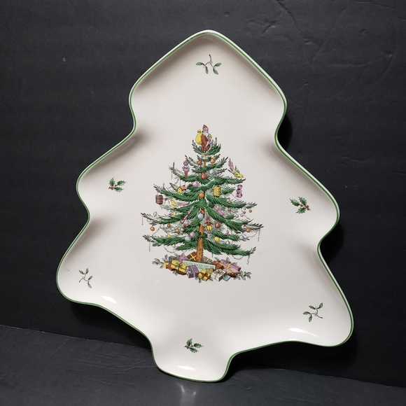 SPODE Christmas Tree Shape Serving Platter - Picture 1 of 6